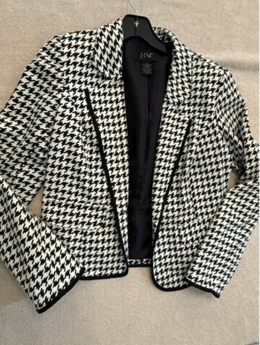 Donna Moore Black and White Houndstooth Blazer Jacket Medium